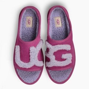UGG Slide Baton Rouge Fog Sheepskin Scuff Slippers